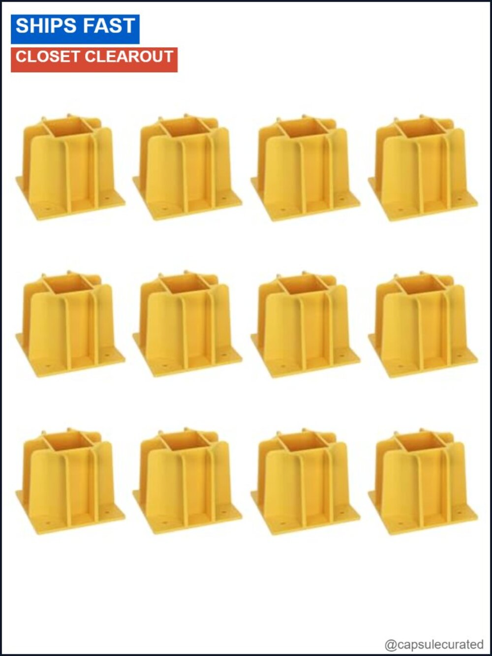 Redants Yellow Guardrail Base Boot 12-Pack Toe Board Slot Reusable Fall